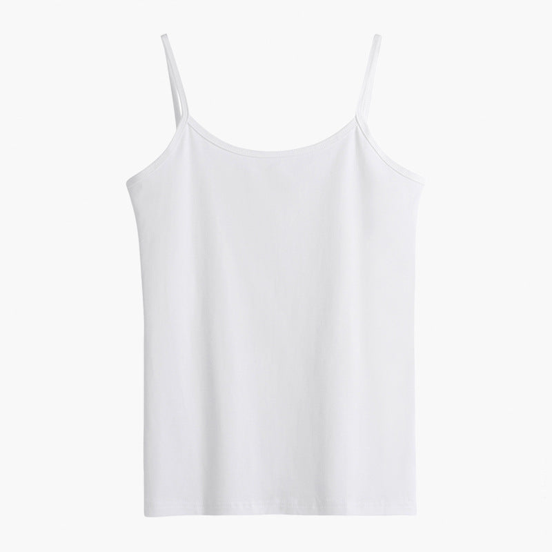 Cotton Slim-fit Vest Women's Inner Suspender Women's Versatile Sleeveless Top Bottom Shirt Trendy Short Cross Vest