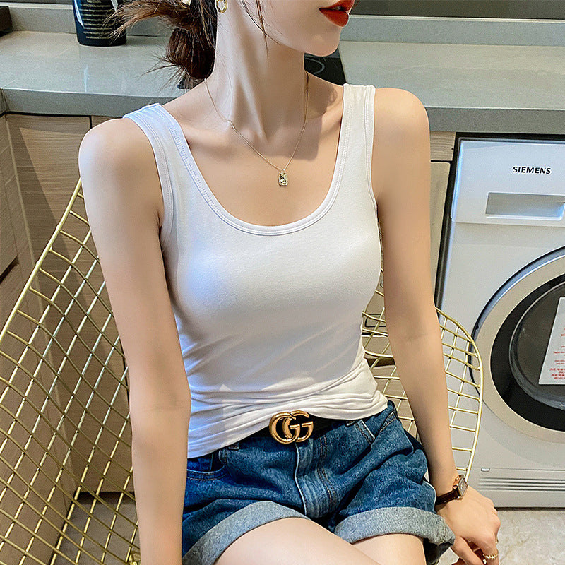 Beautiful back white camisole women's summer wear sports cotton sleeveless slim underwear with a base summer yoga top