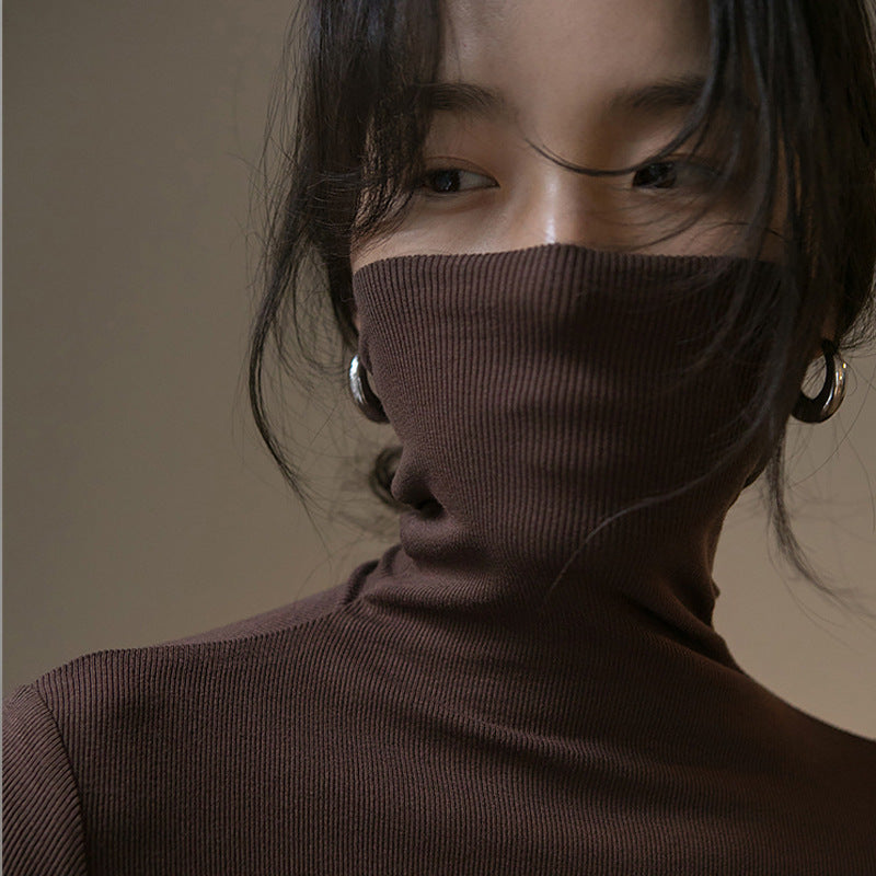 薄绒亲肤保暖高领打底衫女长袖T恤2026秋冬新款修身内搭磨毛上衣