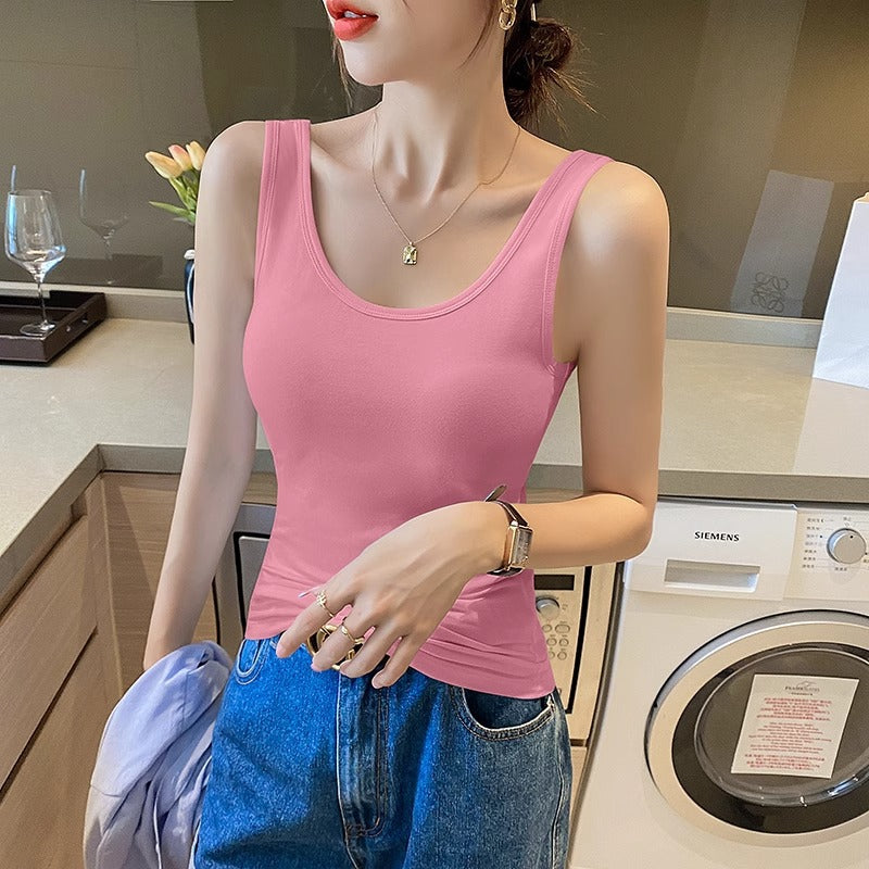 Beautiful back white camisole women's summer wear sports cotton sleeveless slim underwear with a base summer yoga top