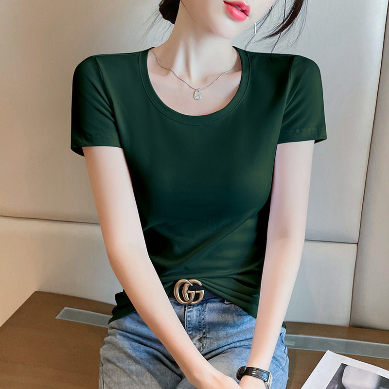 Big red short-sleeved t-shirt women's pure cotton high-end niche non-collision style summer versatile summer beautiful small top t-shirt