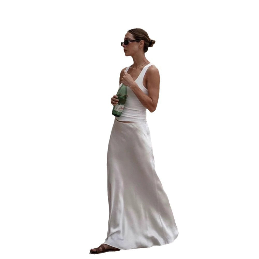 Mopping the floor and lengthening the tall man's spring 2025 import of Japanese triacetic acid and ankle primer A-shaped fishtail skirt