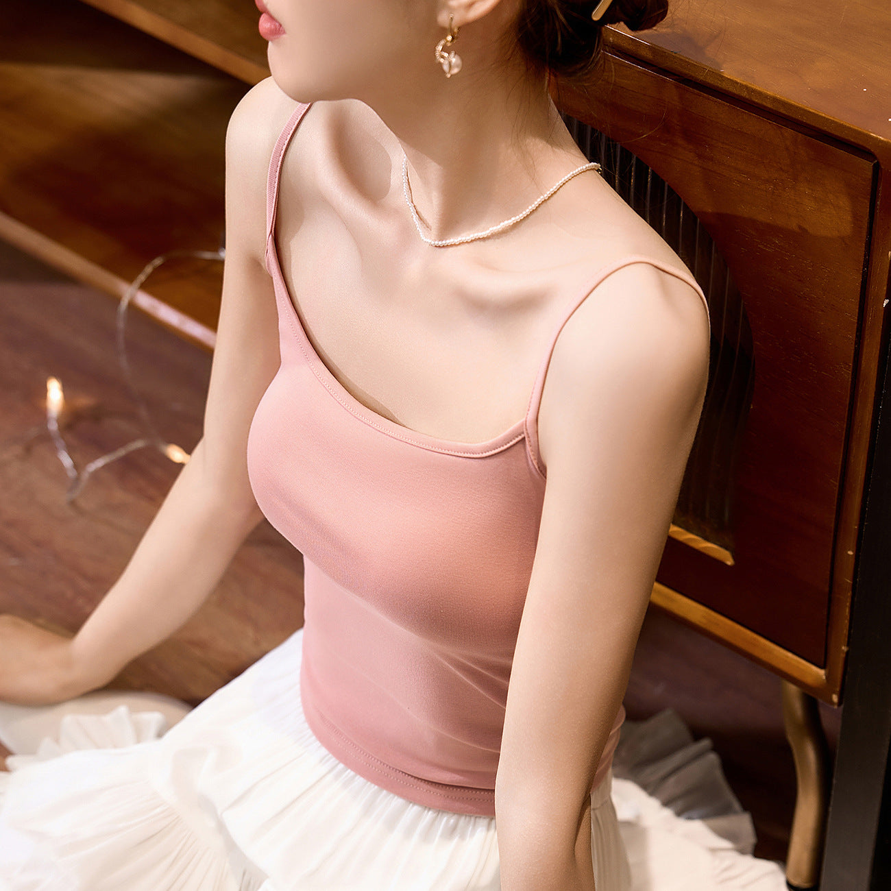 230G combed pure cotton sling vest women's summer 2026 new sexy U-neck backless short inner and outer wear