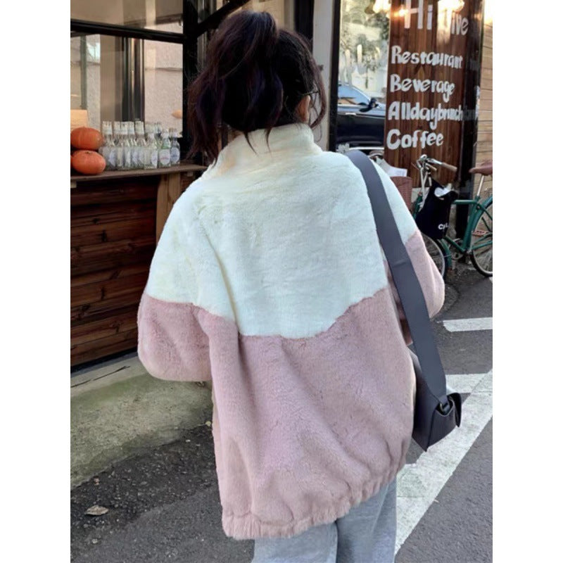 Fleece thickened sweater girl 2025 autumn and winter clothing junior high school high school students cotton-padded jacket