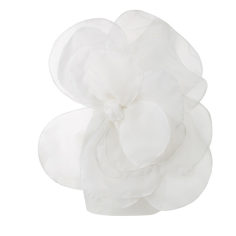 Amazon slanted shoulder flower dress European beauty white wedding dress party dress step dress celebrity style