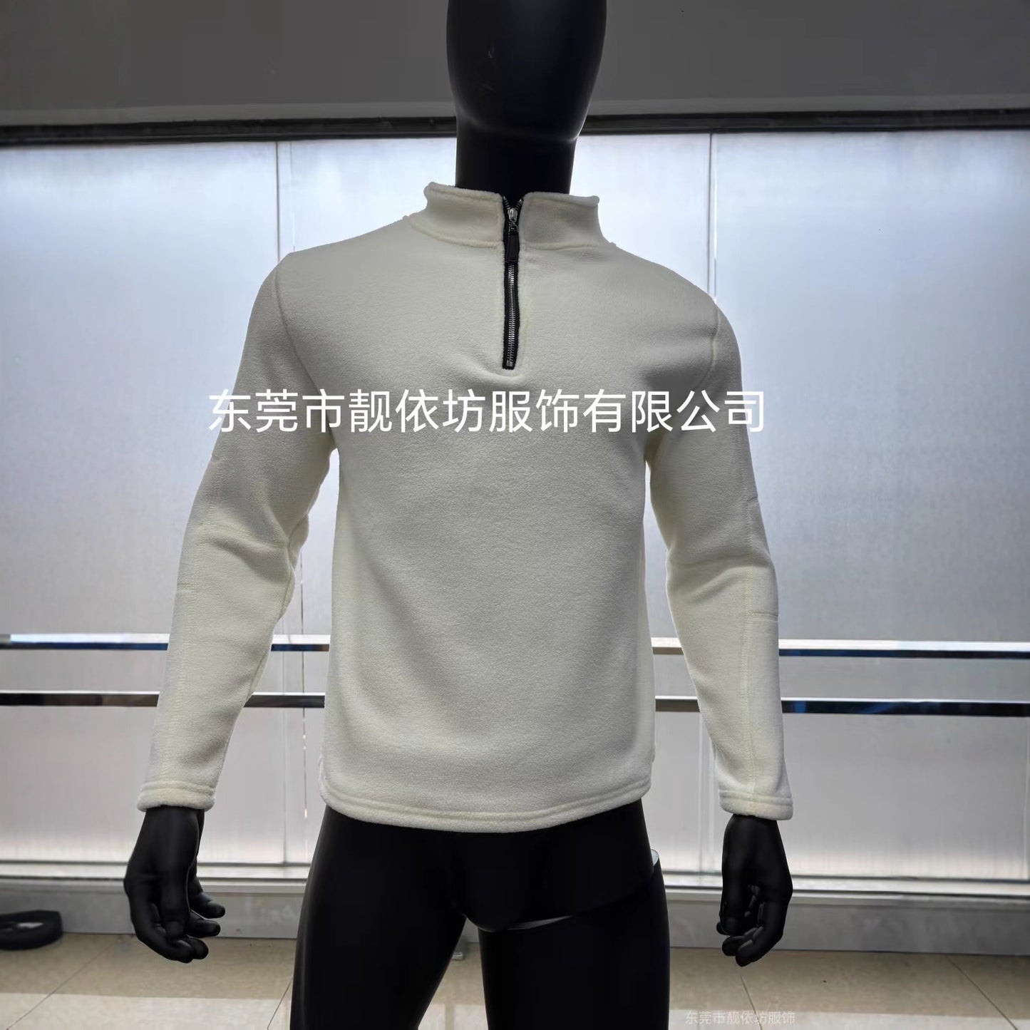 Men's autumn and winter new stand-up collar half-zipper long-sleeved sweater stand-up collar cross-border trend versatile men's fleece top