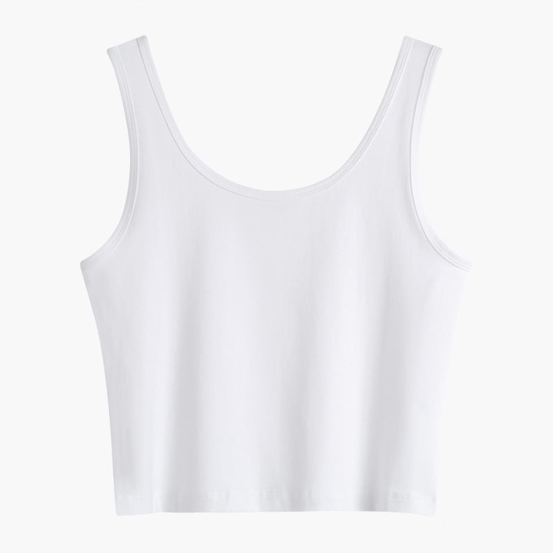 Cotton Slim-fit Vest Women's Inner Suspender Women's Versatile Sleeveless Top Bottom Shirt Trendy Short Cross Vest