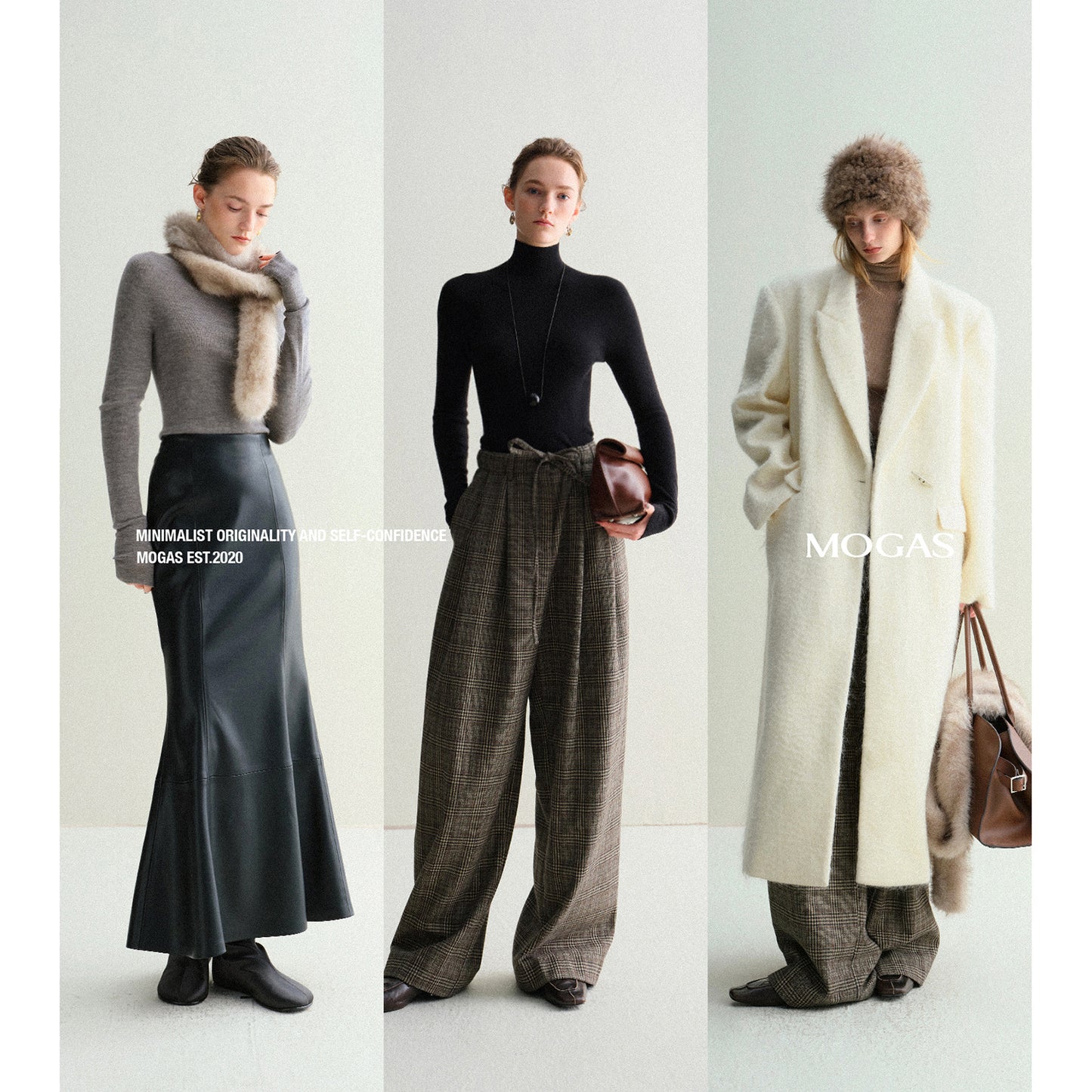 Mogas Skin Enjoy "Soft Gold" Cashmere Mulberry Silk Seamless First Line Ready-to-Wear High Neck Bottom Knitted Sweater