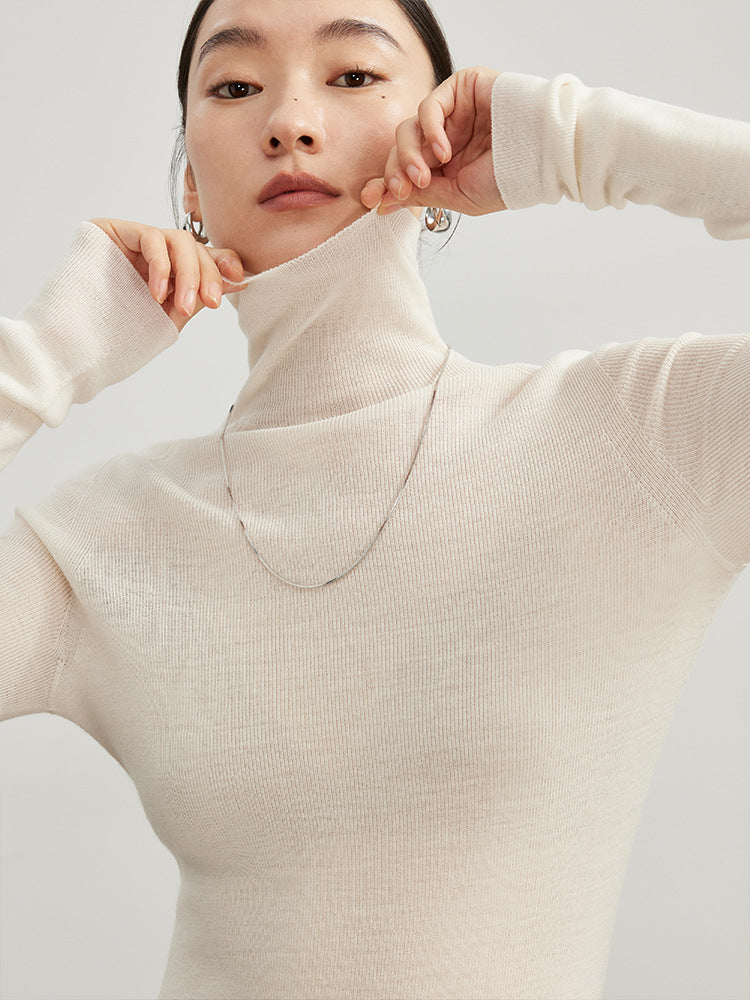 Germany Yangtze yarn island essence 18-needle seamless 100 wool sweater 25 autumn and winter knitted turtleneck bottoming shirt women