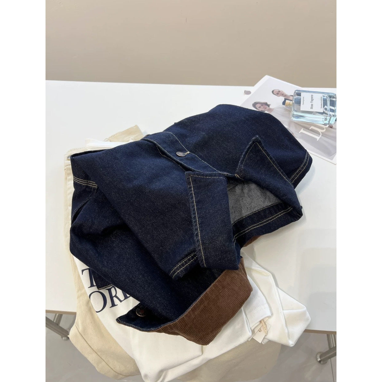 CHAO grade no D recommendation! Loose lazy jacket Korean version bf style retro dark blue denim jacket women's autumn