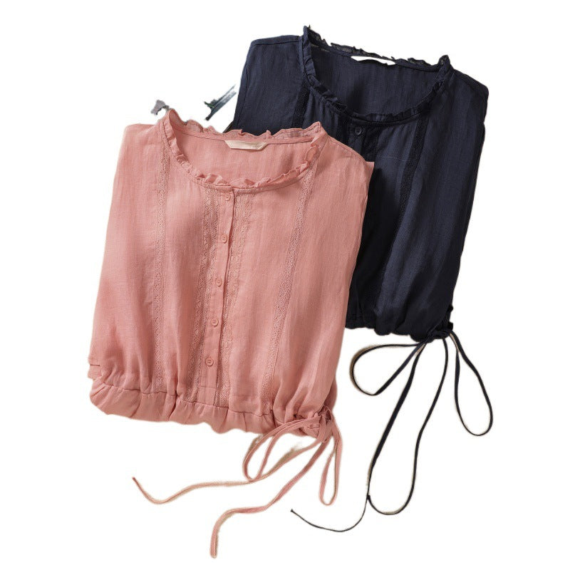 Real shot 2025 summer new cotton and linen literary commuting simple solid color light and thin medium and long dress women