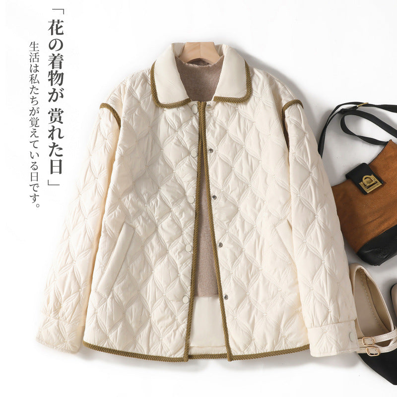 The real shot will be taken in the autumn and winter of 2025, and the new sea-quiet small fragrant cotton-padded clothes and women's cotton-padded jackets will be sold.