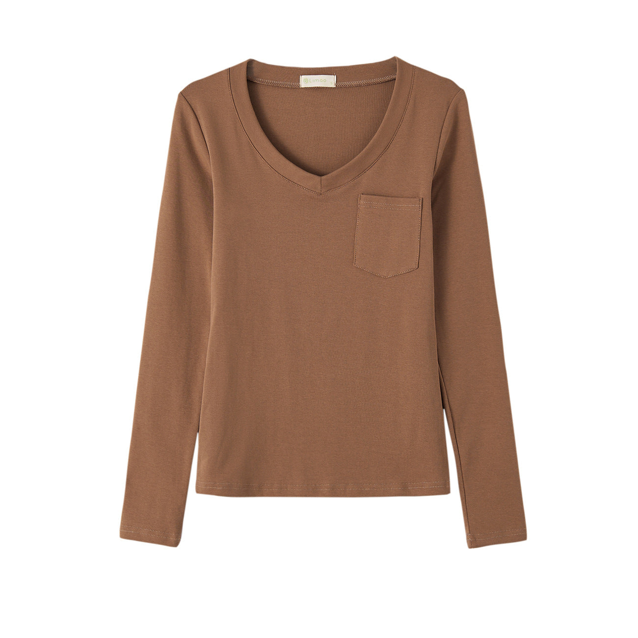 #Selection of pure cotton #Premium sense V-neck bottoming shirt women's long-sleeved t-shirt 2026 autumn new slim-fitting and thin top