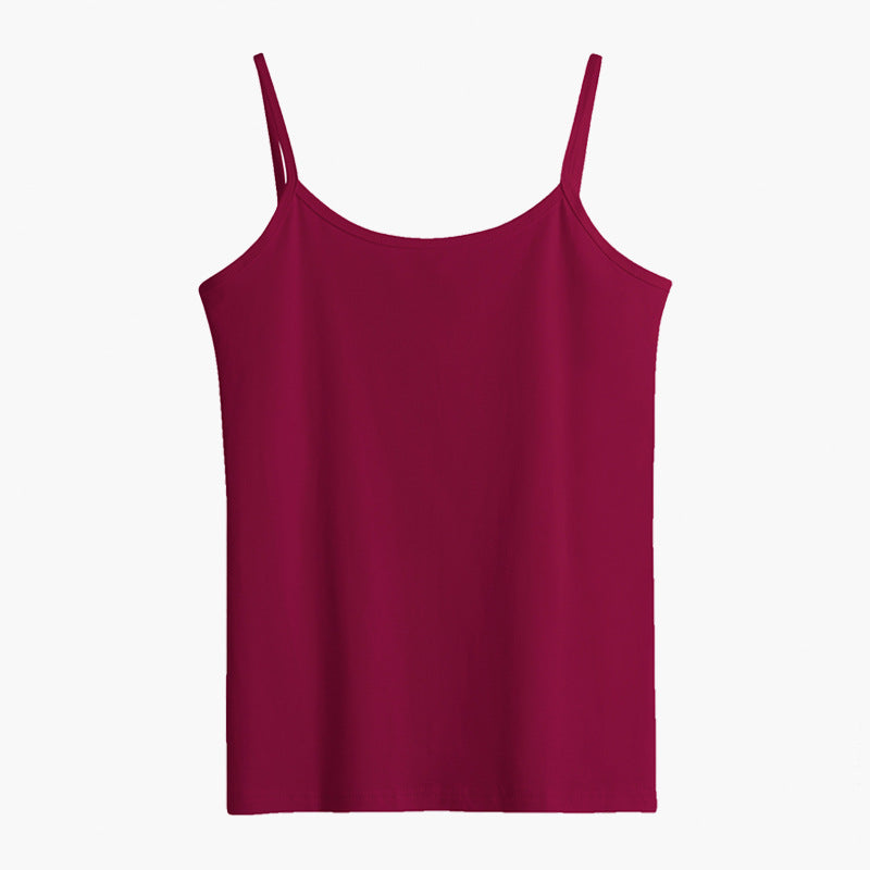 Cotton Slim-fit Vest Women's Inner Suspender Women's Versatile Sleeveless Top Bottom Shirt Trendy Short Cross Vest