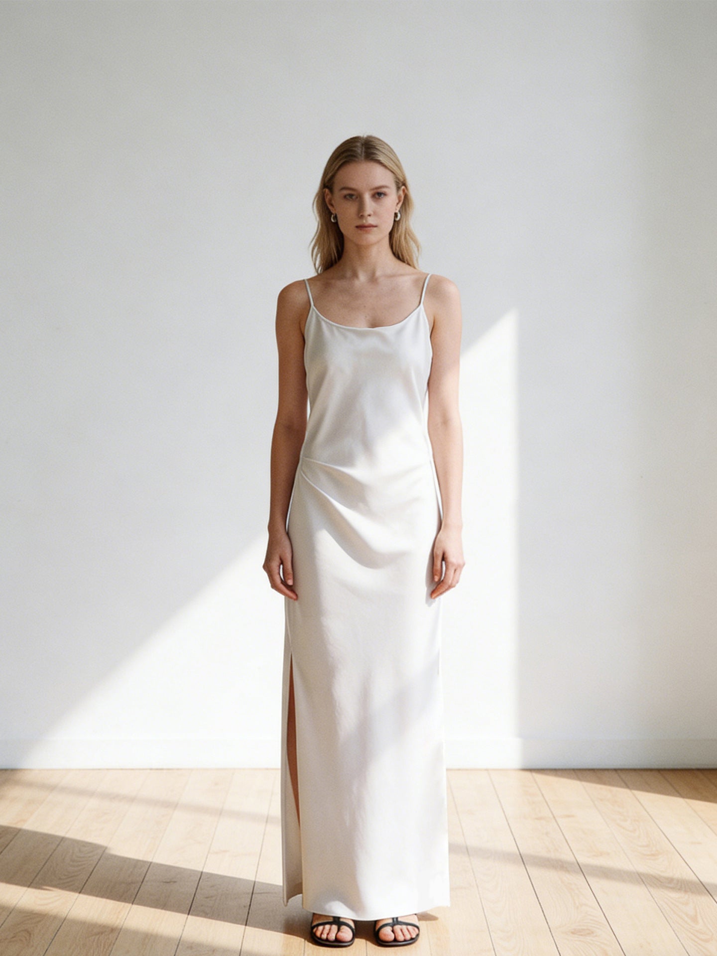 Haute couture imported acetic acid, spring and summer sexy backless star with the same suspender long dress split fork exquisite party dress