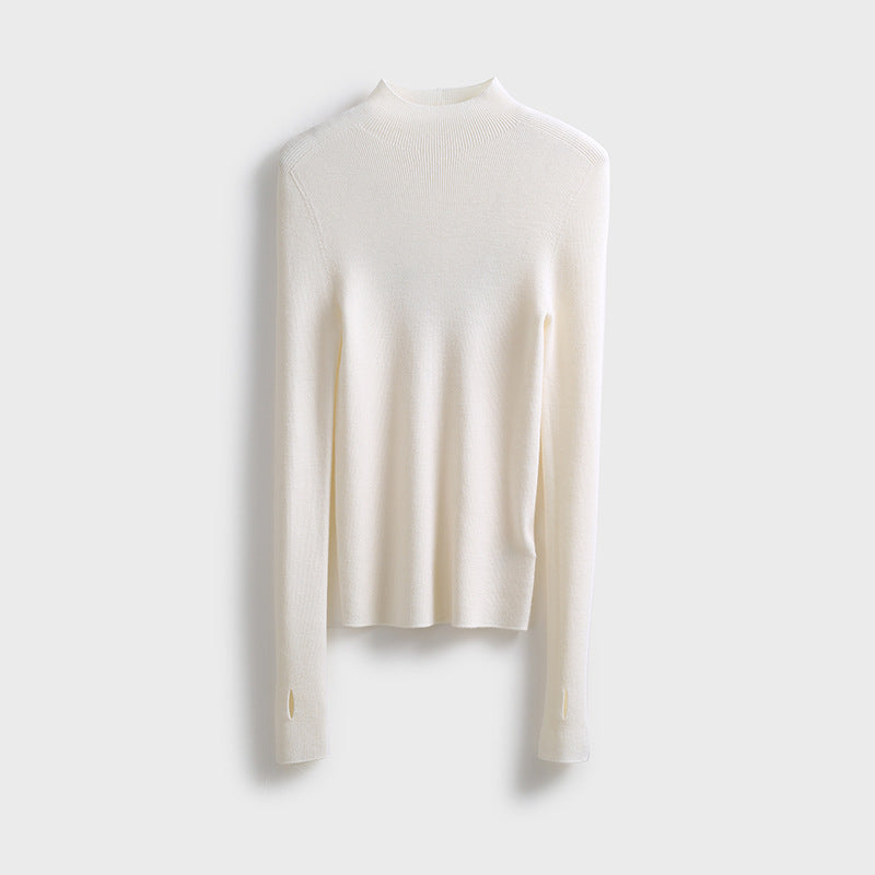 Pole end king fried 100% wool Yangtze yarn seamlessly integrated! Autumn and winter slim base knitted turtleneck wool sweater