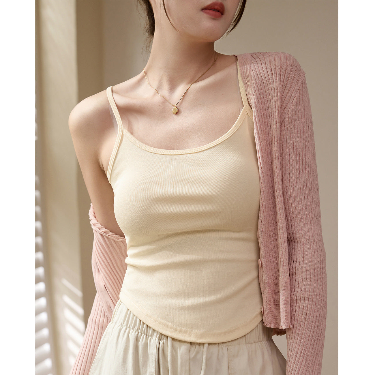[Selection of good materials] Pure cotton sling vest for women's summer outer wear 2026 new curved sexy pure desire inner top