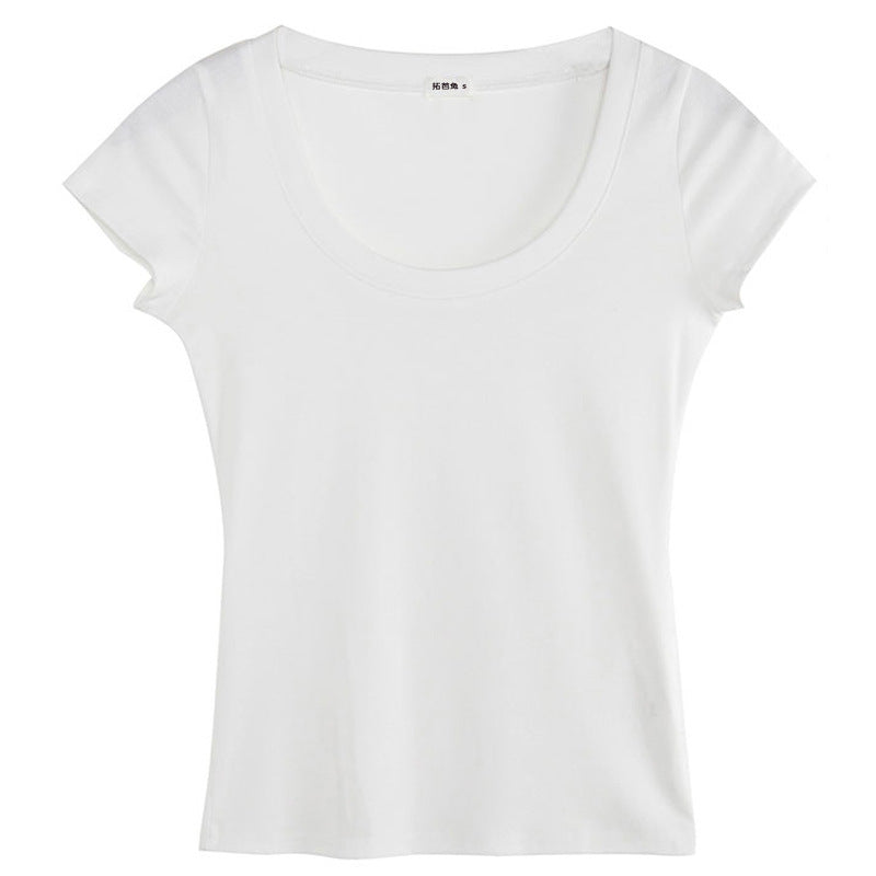 230G cotton short-sleeved women's t-shirt pure cotton 2026 new summer dress slim and thin solid color large size top bottoming shirt