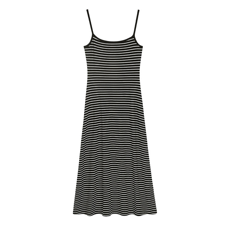 Selection of high-quality striped suspender dress women's summer 2026 new versatile slim vest medium and long skirt