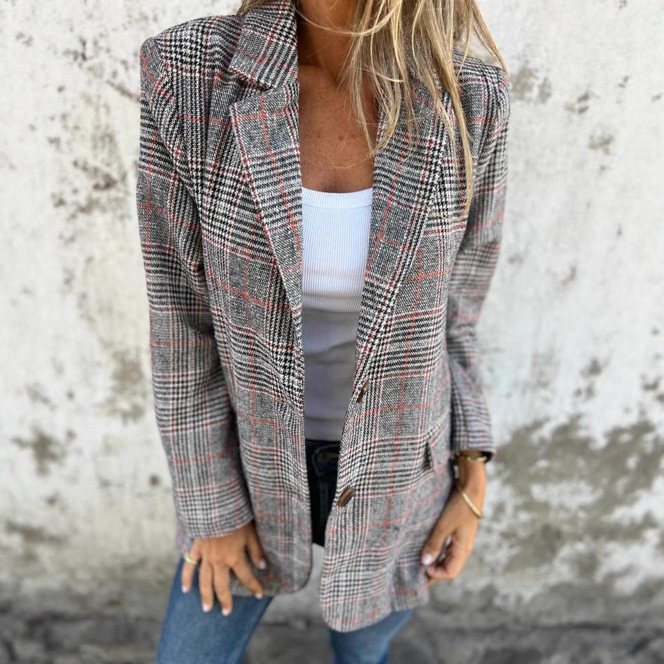 Amazon, cross-border European and American spring and autumn new women's cardigan jacket temperament fashionable casual retro lapel suit