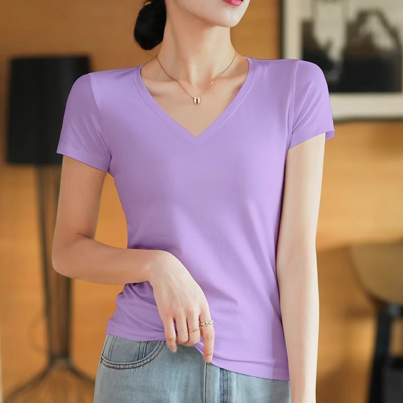 Big red short-sleeved t-shirt women's pure cotton high-end niche non-collision style summer versatile summer beautiful small top t-shirt
