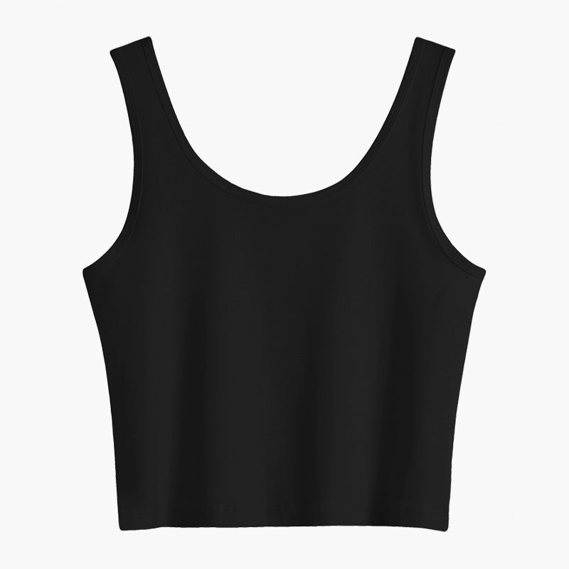 Cotton Slim-fit Vest Women's Inner Suspender Women's Versatile Sleeveless Top Bottom Shirt Trendy Short Cross Vest