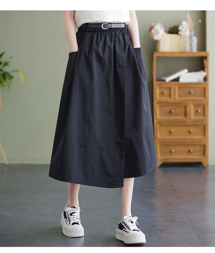 The real shot is the new literary and leisure loose and thin large-size Korean version skirt for women in the summer of 2024.
