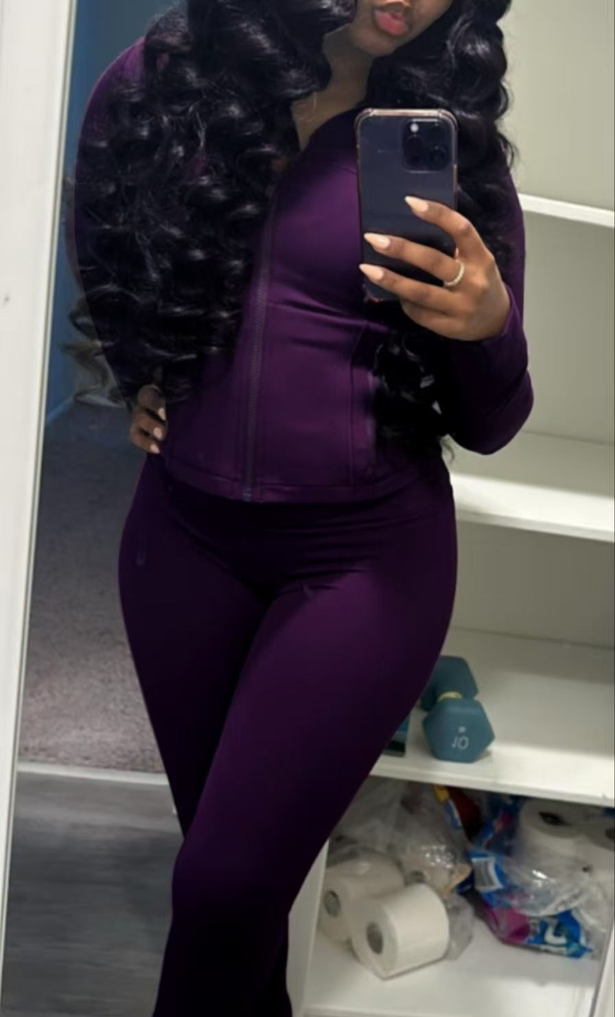 2025 Amazon, Europe, America, spring and summer cross-border sports and leisure women's clothing, sexy tight-fitting long-sleeved micro-speaker two-piece set