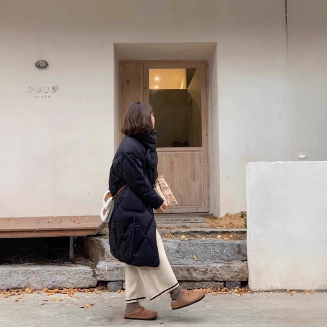 Wool knitted pants gray pants women's 2024 new autumn and winter small nine-point wide-leg pants grandma pants wool pants