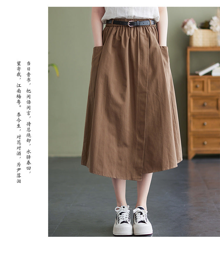 The real shot is the new literary and leisure loose and thin large-size Korean version skirt for women in the summer of 2024.