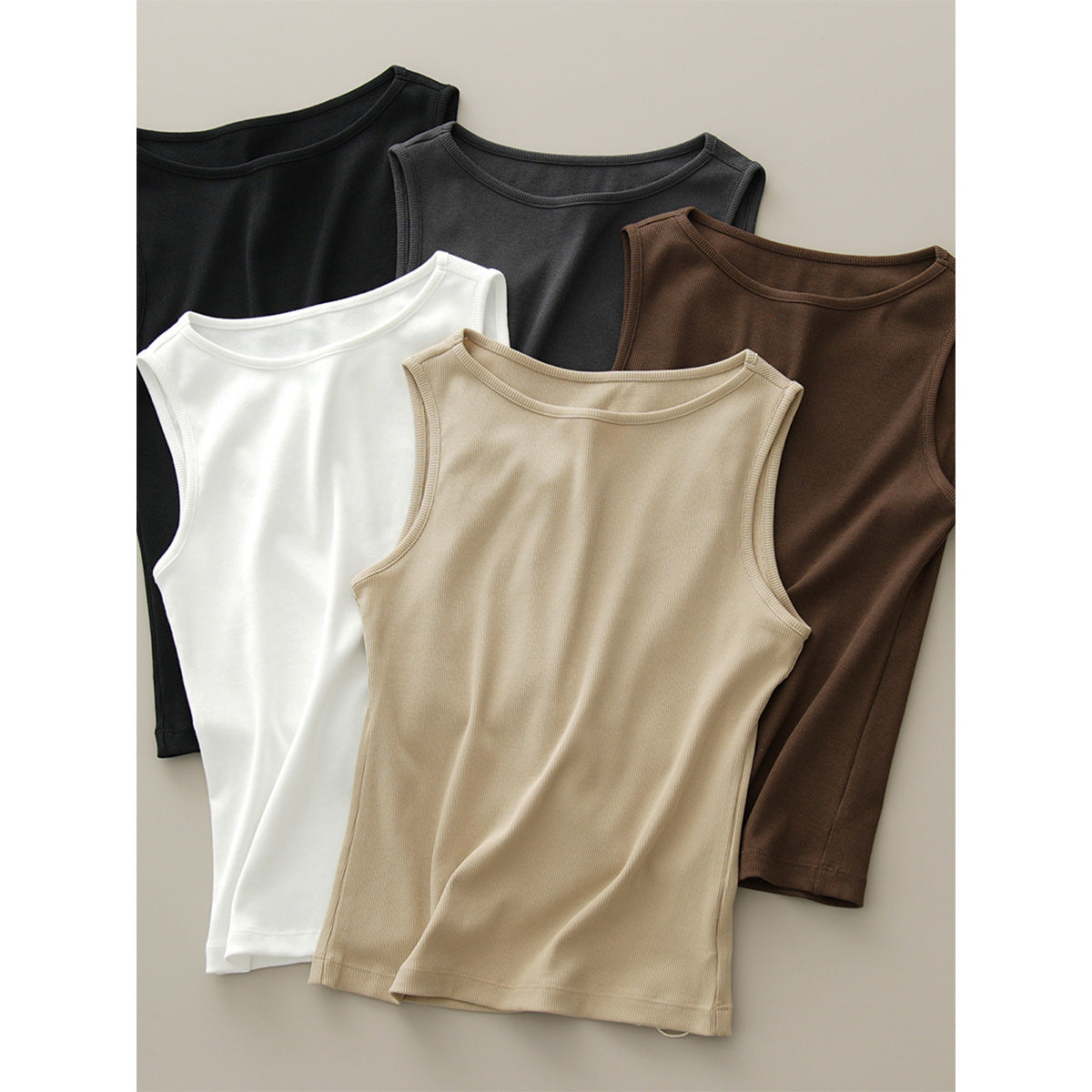 & Use good materials & high elastic threaded cotton wide shoulder strap sleeveless vest women's 2026 summer new tight inner and outer sling