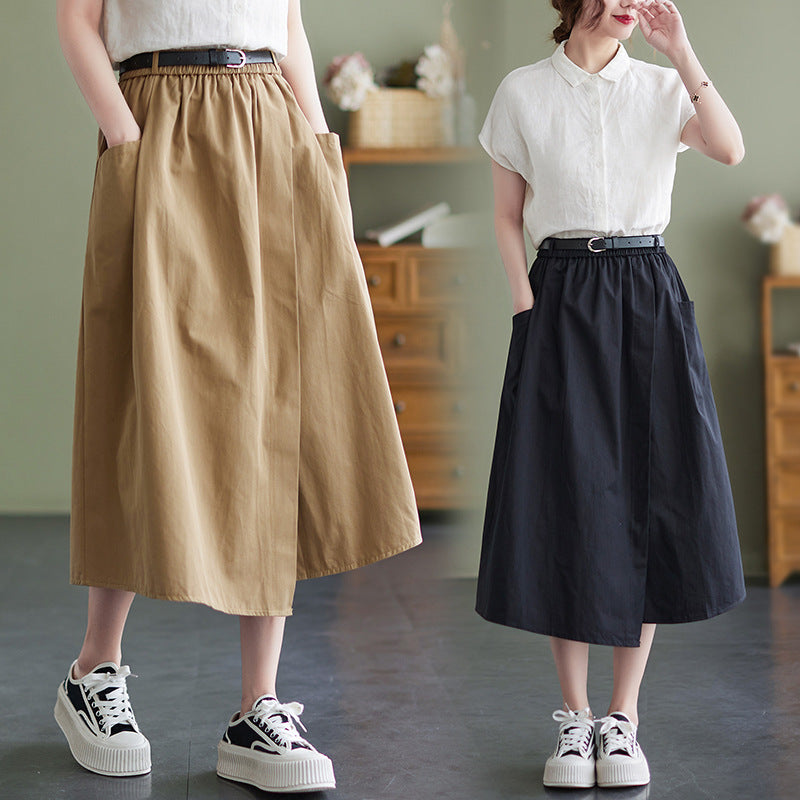 The real shot is the new literary and leisure loose and thin large-size Korean version skirt for women in the summer of 2024.