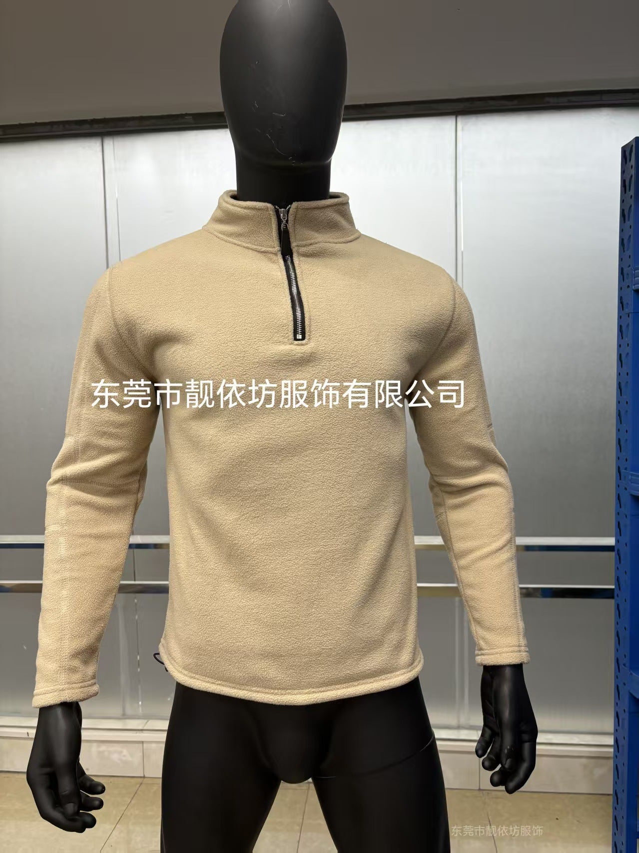 Men's autumn and winter new stand-up collar half-zipper long-sleeved sweater stand-up collar cross-border trend versatile men's fleece top