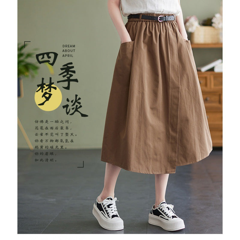 The real shot is the new literary and leisure loose and thin large-size Korean version skirt for women in the summer of 2024.