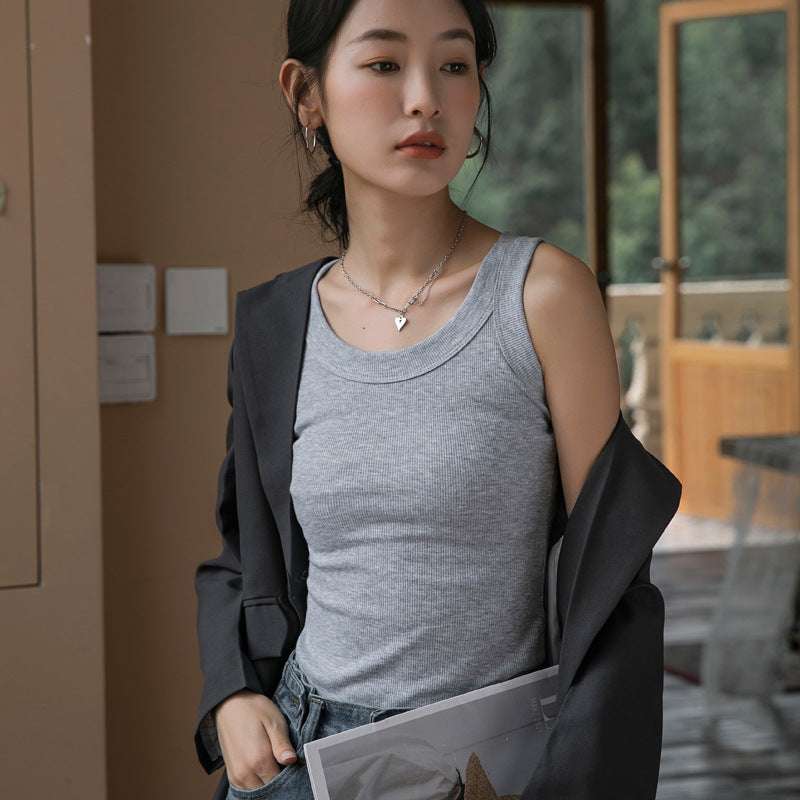 Selection of high-quality threaded excellent cotton sling vest women's summer 2026 breast-covering anti-light inner bottom top