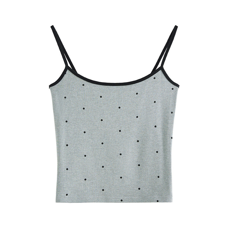 #Blended light modal cotton skin-friendly and soft #polka dot sling vest women's summer new slim-fit base outer wear