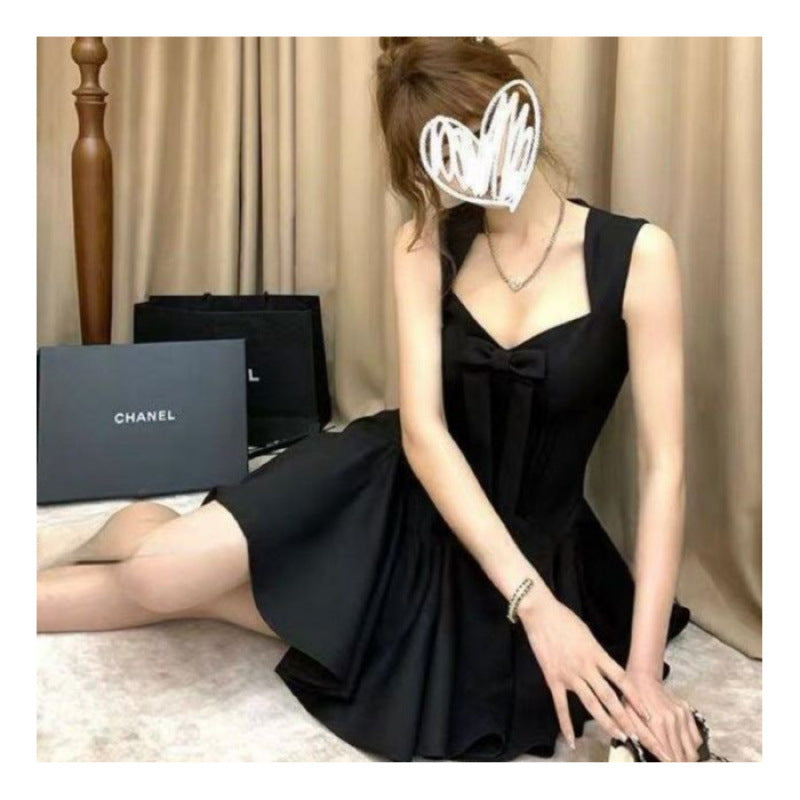 Bow new dress rose life summer premium French daughter waist thin birthday princess short dress